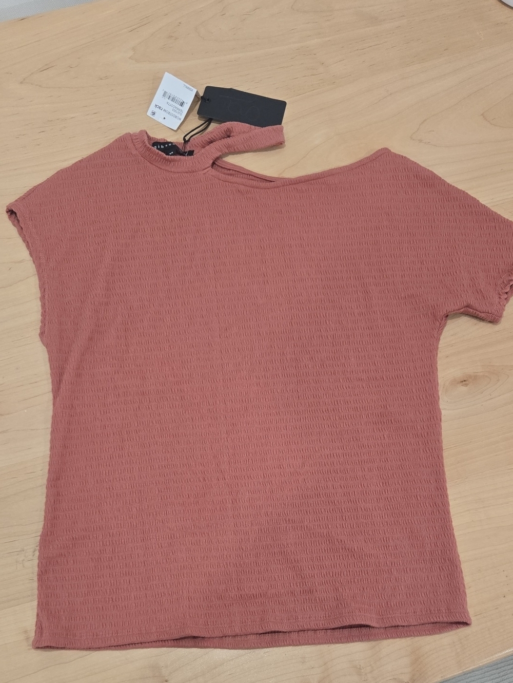 Women’s Short Sleeve Textured Top - Dusty Rose